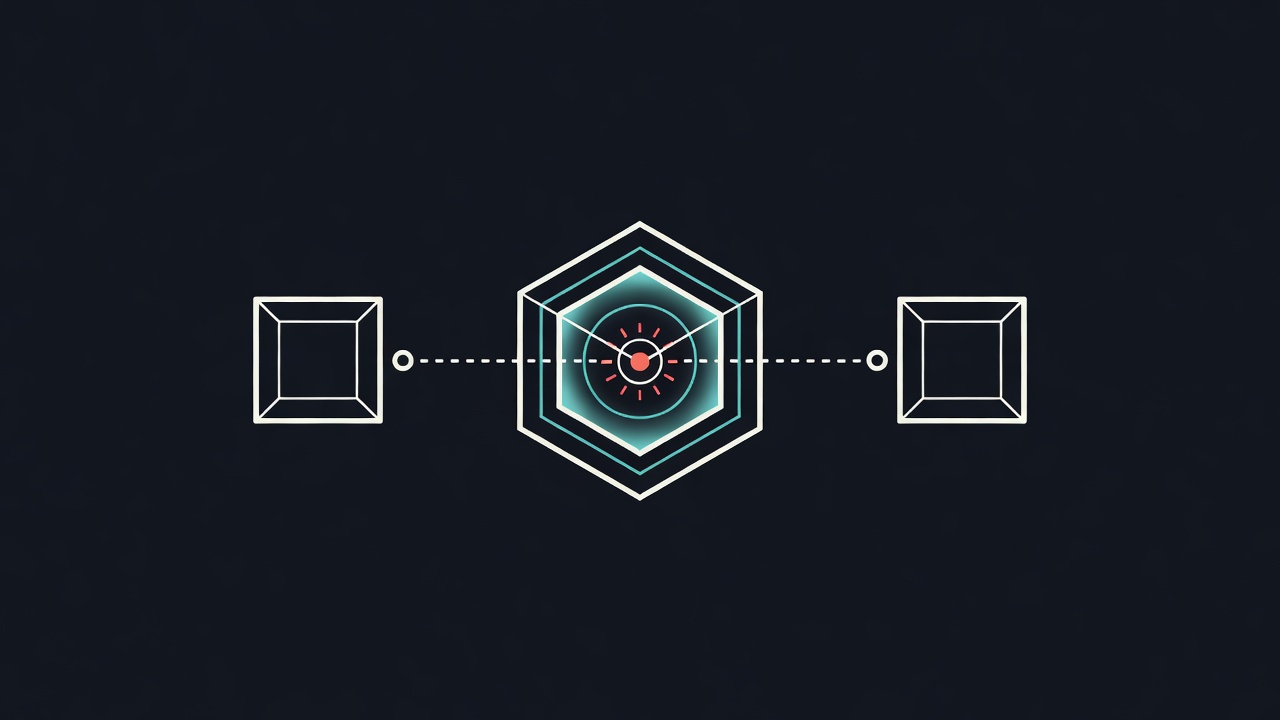 Network diagram showing an app connecting through a central proxy hub to an API endpoint